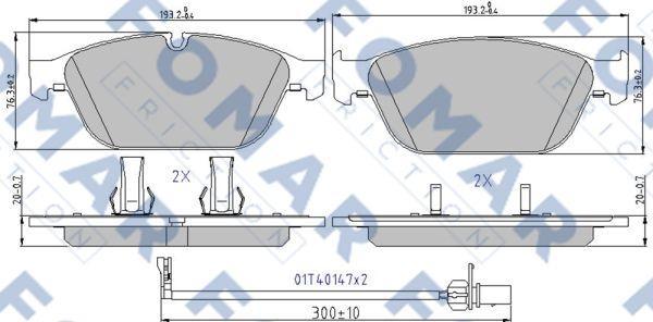 FOMAR Friction FO 998981 - Əyləc altlığı dəsti, əyləc diski furqanavto.az