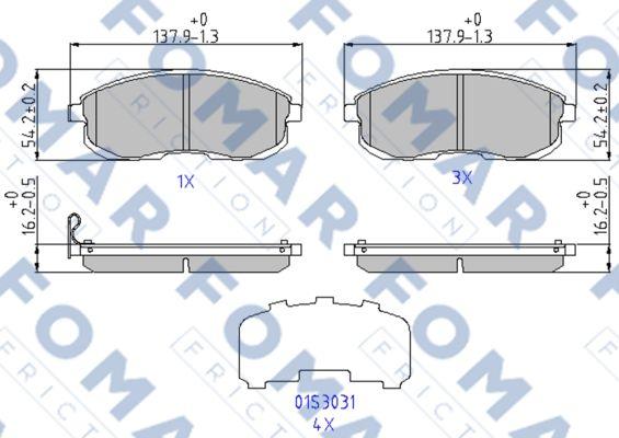 FOMAR Friction FO 969381 - Əyləc altlığı dəsti, əyləc diski furqanavto.az