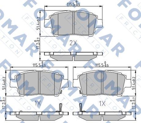 FOMAR Friction FO 909381 - Əyləc altlığı dəsti, əyləc diski furqanavto.az