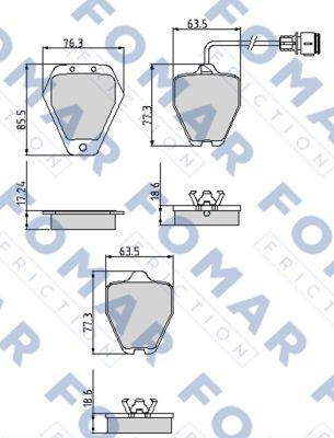 FOMAR Friction FO 900481 - Əyləc altlığı dəsti, əyləc diski furqanavto.az