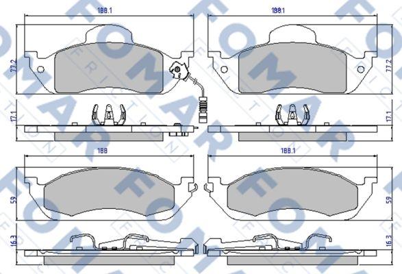 FOMAR Friction FO 901381 - Əyləc altlığı dəsti, əyləc diski www.furqanavto.az