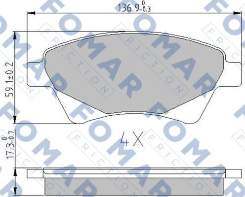 FOMAR Friction FO 908281 - Əyləc altlığı dəsti, əyləc diski furqanavto.az