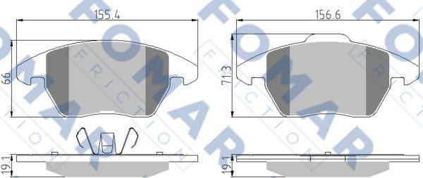 FOMAR Friction FO 918781 - Əyləc altlığı dəsti, əyləc diski furqanavto.az