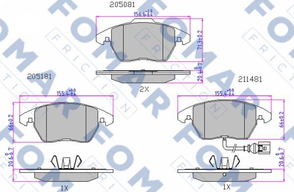 FOMAR Friction FO 912981 - Əyləc altlığı dəsti, əyləc diski furqanavto.az