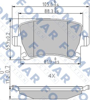 FOMAR Friction FO 912381 - Əyləc altlığı dəsti, əyləc diski furqanavto.az