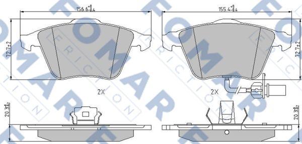 FOMAR Friction FO 912281 - Əyləc altlığı dəsti, əyləc diski furqanavto.az