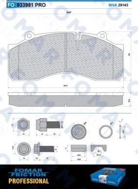 FOMAR Friction FO 933981 - Əyləc altlığı dəsti, əyləc diski furqanavto.az