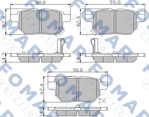 FOMAR Friction FO 933481 - Əyləc altlığı dəsti, əyləc diski furqanavto.az