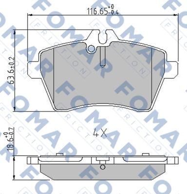 FOMAR Friction FO 929681 - Əyləc altlığı dəsti, əyləc diski furqanavto.az