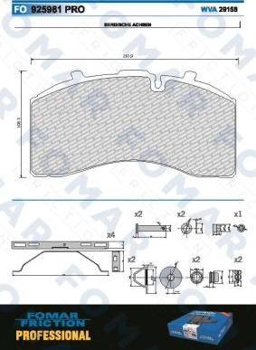 FOMAR Friction FO 925981 - Əyləc altlığı dəsti, əyləc diski furqanavto.az