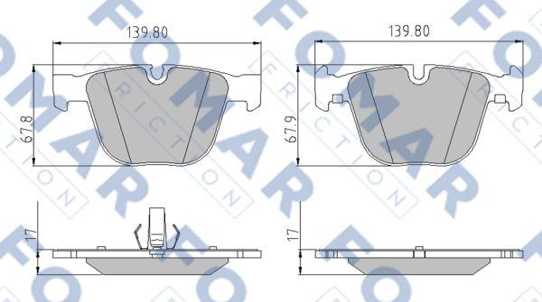 FOMAR Friction FO 920881 - Əyləc altlığı dəsti, əyləc diski furqanavto.az