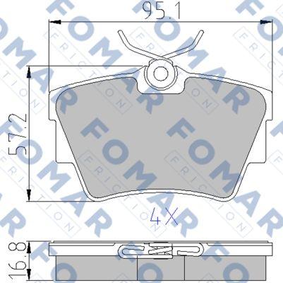 FOMAR Friction FO 920281 - Əyləc altlığı dəsti, əyləc diski furqanavto.az