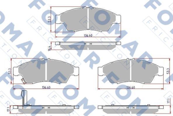 FOMAR Friction FO 923881 - Əyləc altlığı dəsti, əyləc diski furqanavto.az