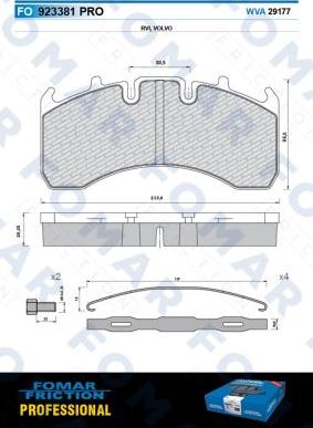 FOMAR Friction FO 923381 - Əyləc altlığı dəsti, əyləc diski furqanavto.az