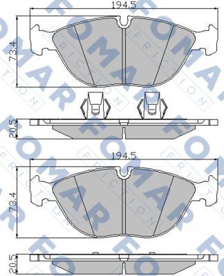 FOMAR Friction FO 922281 - Əyləc altlığı dəsti, əyləc diski furqanavto.az