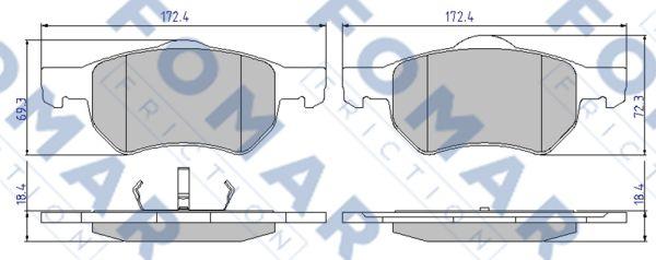 FOMAR Friction FO 922781 - Əyləc altlığı dəsti, əyləc diski furqanavto.az