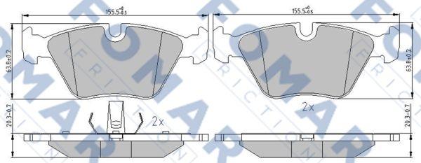 FOMAR Friction FO 927381 - Əyləc altlığı dəsti, əyləc diski furqanavto.az