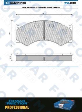 FOMAR Friction FO 494781 - Əyləc altlığı dəsti, əyləc diski furqanavto.az