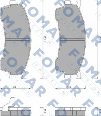 FOMAR Friction FO 459481 - Əyləc altlığı dəsti, əyləc diski furqanavto.az