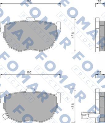 FOMAR Friction FO 451681 - Əyləc altlığı dəsti, əyləc diski furqanavto.az