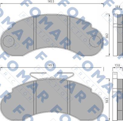 FOMAR Friction FO 458581 - Əyləc altlığı dəsti, əyləc diski furqanavto.az