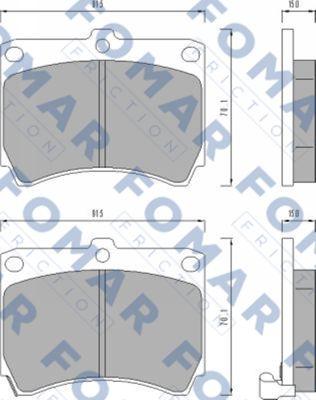 FOMAR Friction FO 462281 - Əyləc altlığı dəsti, əyləc diski furqanavto.az