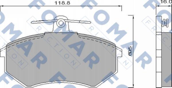 FOMAR Friction FO 433281 - Əyləc altlığı dəsti, əyləc diski furqanavto.az