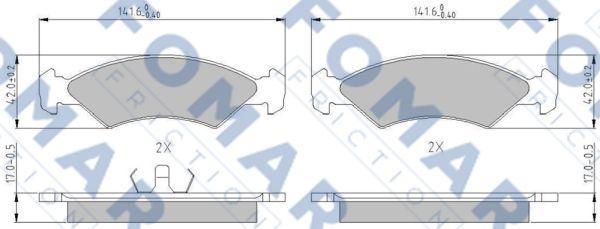 FOMAR Friction FO 421881 - Əyləc altlığı dəsti, əyləc diski furqanavto.az