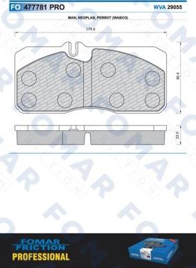 FOMAR Friction FO 477781 - Əyləc altlığı dəsti, əyləc diski furqanavto.az