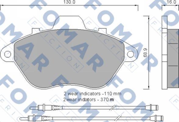 FOMAR Friction FO 554581 - Əyləc altlığı dəsti, əyləc diski furqanavto.az