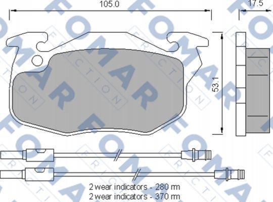 FOMAR Friction FO 553781 - Əyləc altlığı dəsti, əyləc diski furqanavto.az