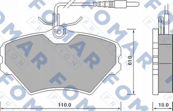 FOMAR Friction FO 643681 - Əyləc altlığı dəsti, əyləc diski furqanavto.az