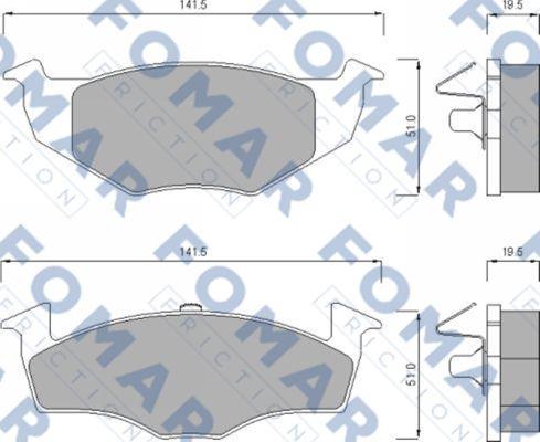 FOMAR Friction FO 643281 - Əyləc altlığı dəsti, əyləc diski furqanavto.az