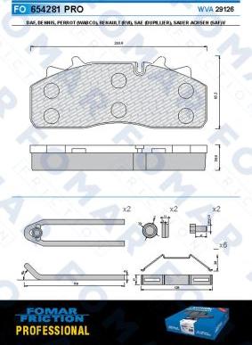 FOMAR Friction FO 654281 - Əyləc altlığı dəsti, əyləc diski furqanavto.az