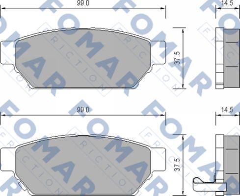 FOMAR Friction FO 652781 - Əyləc altlığı dəsti, əyləc diski furqanavto.az