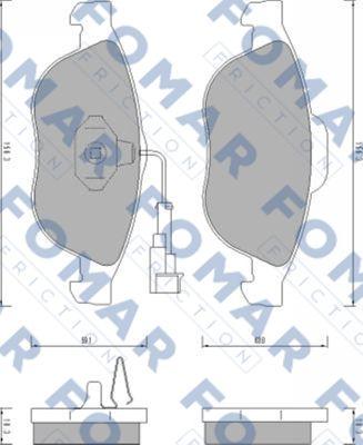 FOMAR Friction FO 665881 - Əyləc altlığı dəsti, əyləc diski furqanavto.az