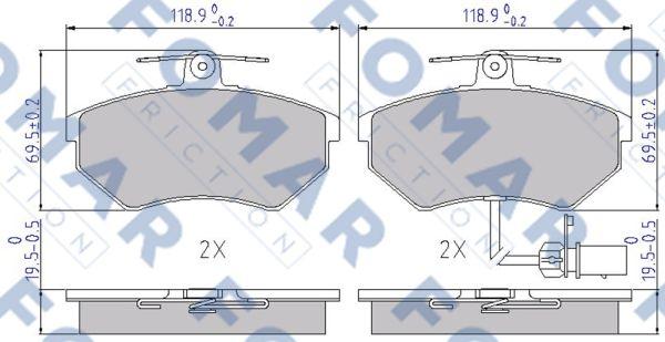 FOMAR Friction FO 689281 - Əyləc altlığı dəsti, əyləc diski furqanavto.az