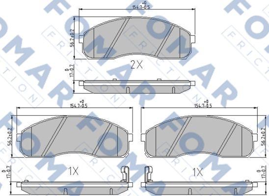 FOMAR Friction FO 685981 - Əyləc altlığı dəsti, əyləc diski furqanavto.az