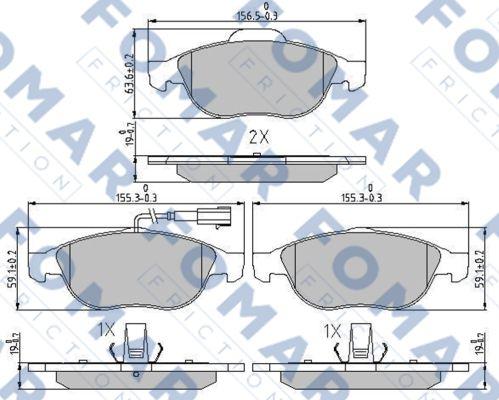 FOMAR Friction FO 688681 - Əyləc altlığı dəsti, əyləc diski furqanavto.az