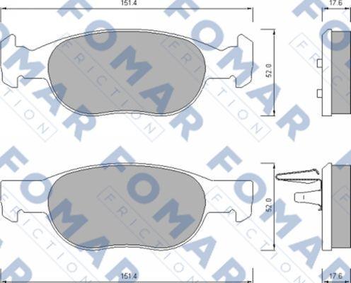 FOMAR Friction FO 688281 - Əyləc altlığı dəsti, əyləc diski furqanavto.az