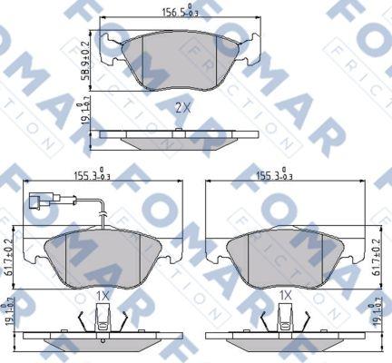 FOMAR Friction FO 688781 - Əyləc altlığı dəsti, əyləc diski furqanavto.az