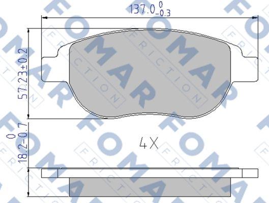 FOMAR Friction FO 687381 - Əyləc altlığı dəsti, əyləc diski furqanavto.az