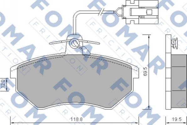 FOMAR Friction FO 634381 - Əyləc altlığı dəsti, əyləc diski furqanavto.az