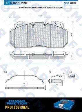 FOMAR Friction FO 638281 - Əyləc altlığı dəsti, əyləc diski furqanavto.az