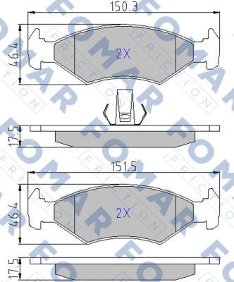 FOMAR Friction FO 633681 - Əyləc altlığı dəsti, əyləc diski furqanavto.az