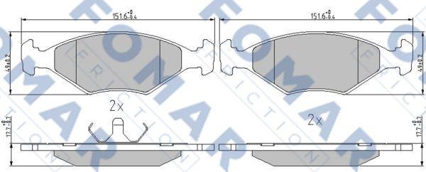 FOMAR Friction FO 632881 - Əyləc altlığı dəsti, əyləc diski furqanavto.az