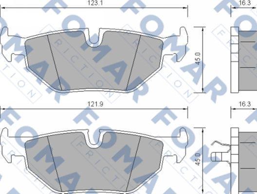 FOMAR Friction FO 637181 - Əyləc altlığı dəsti, əyləc diski furqanavto.az