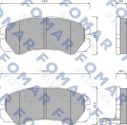 FOMAR Friction FO 621781 - Əyləc altlığı dəsti, əyləc diski furqanavto.az