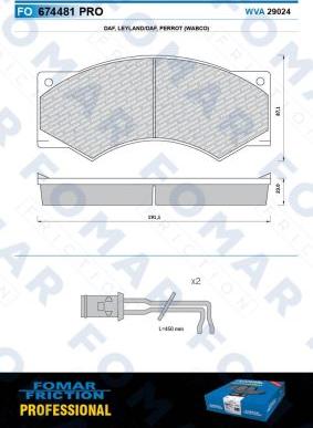 FOMAR Friction FO 674481 - Əyləc altlığı dəsti, əyləc diski furqanavto.az