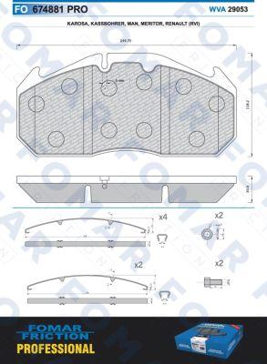 FOMAR Friction FO 674881 - Əyləc altlığı dəsti, əyləc diski furqanavto.az